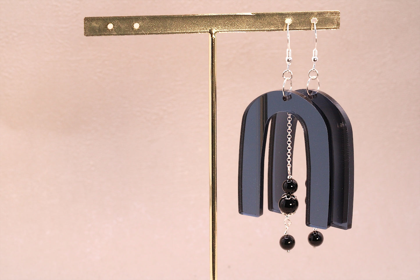Boucles d'oreilles audacieuses en onyx