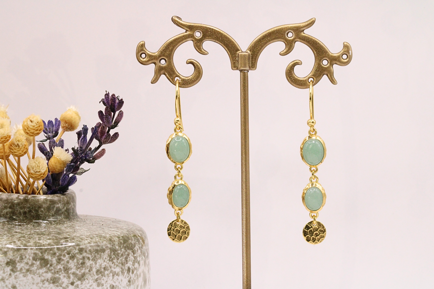 Boucles d'oreilles double pierres