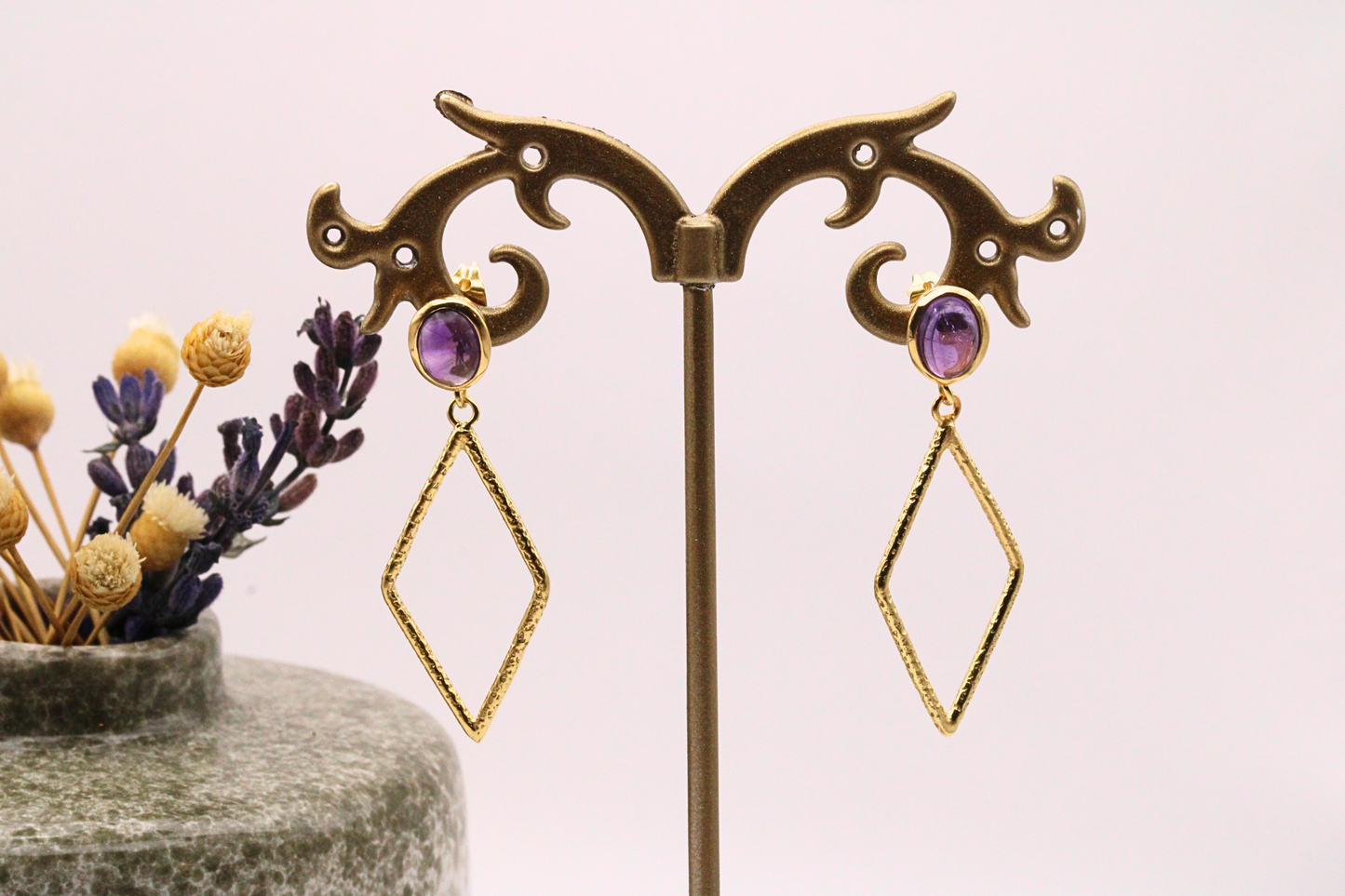 Boucles d’oreilles en acier inoxydable  – Charme et bienfaits naturels