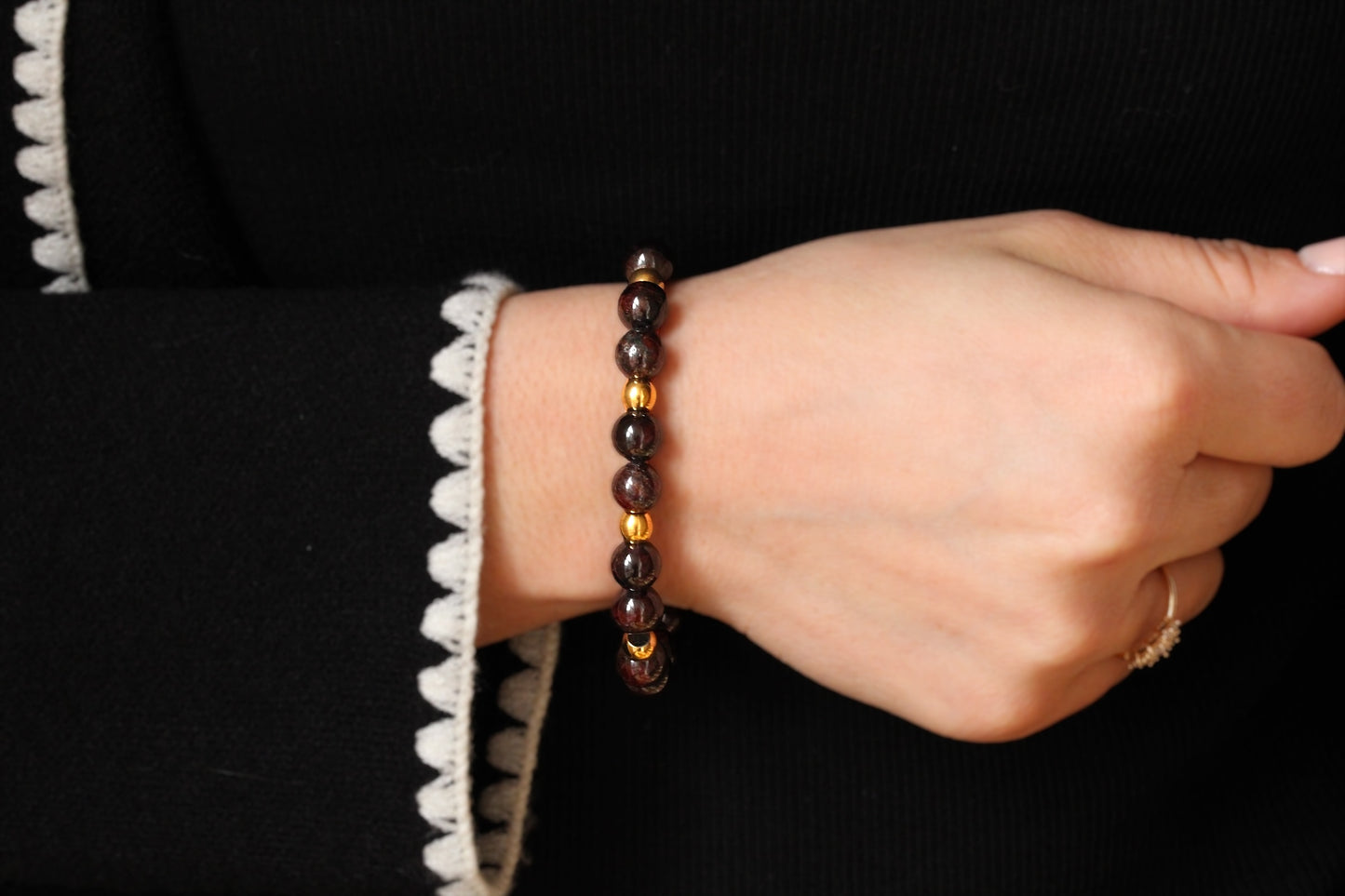 Bracelet Grenat Doré