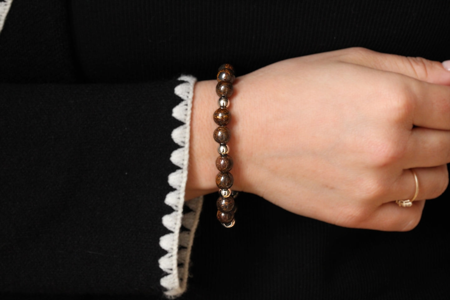 Bracelet Bronzite Argent