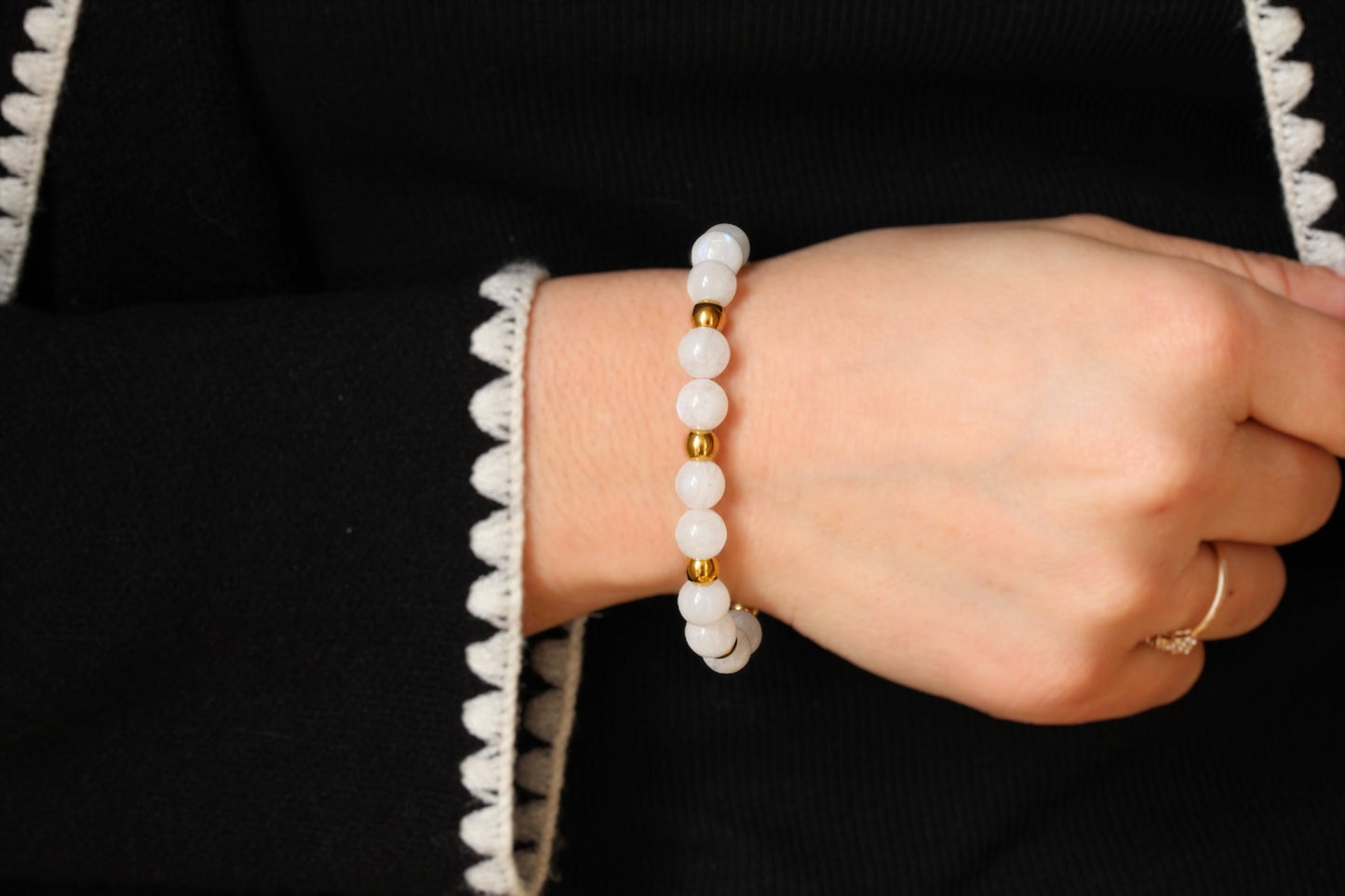 Bracelet Pierre de Lune Doré