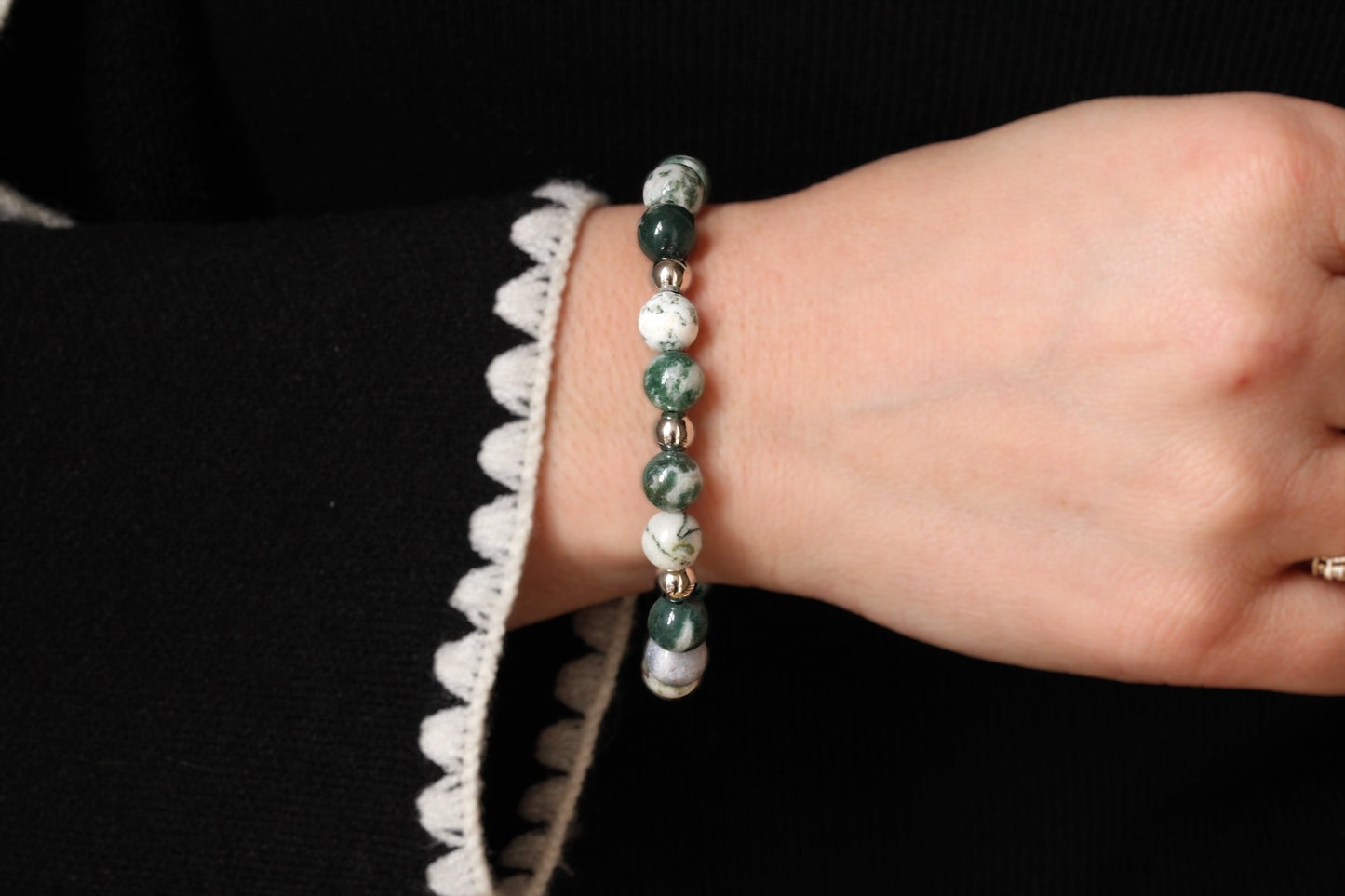Bracelet Agate Dentitrique Argent