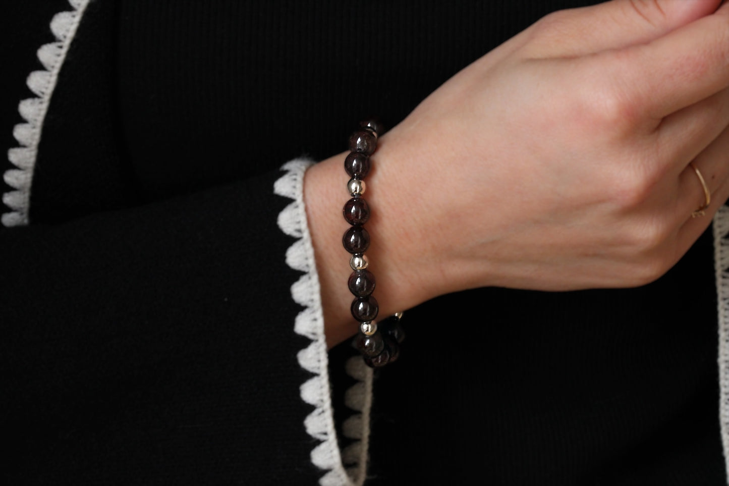 Bracelet Grenat Argent
