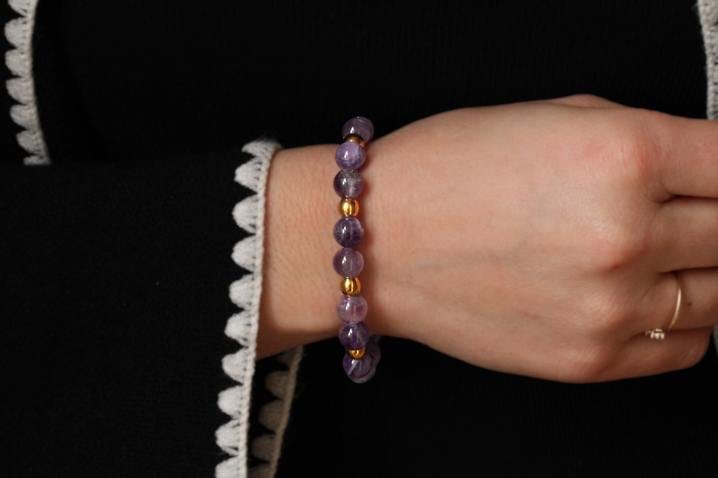 Bracelet Améthyste Doré