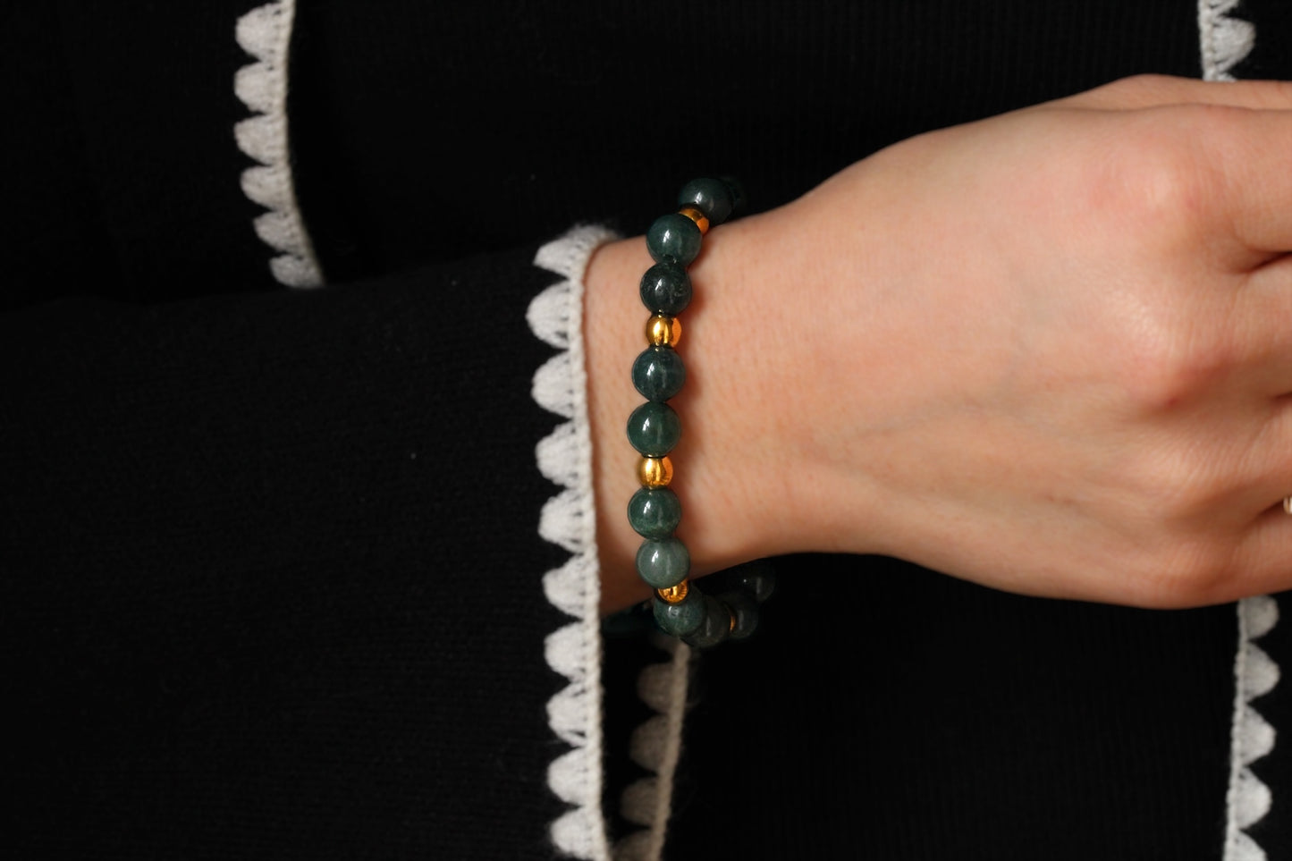 Bracelet Agate Mousse Doré