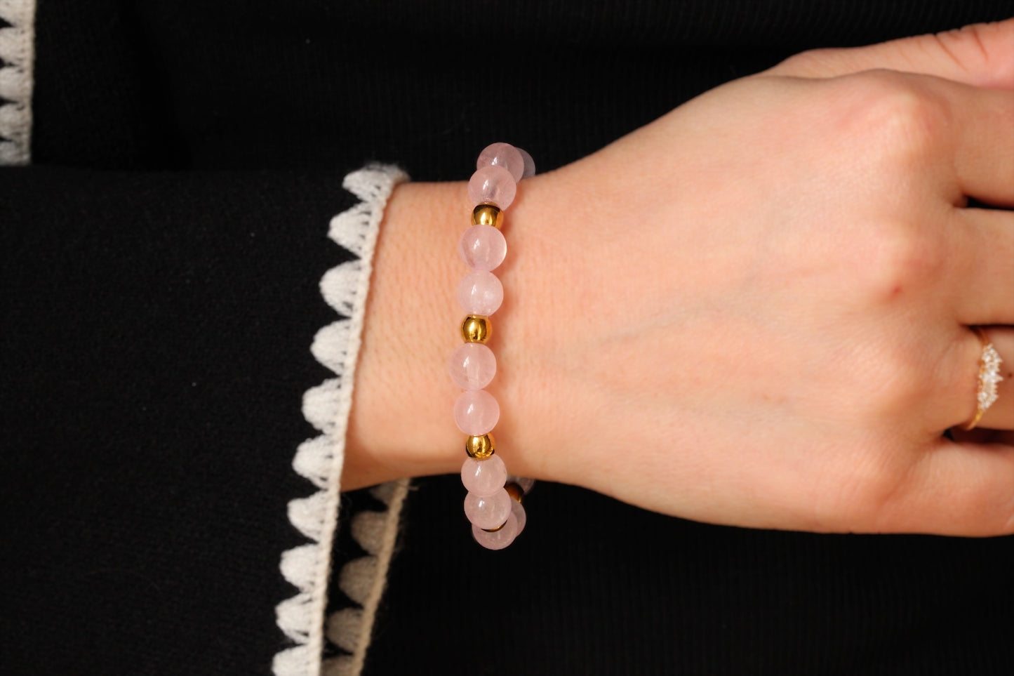 Bracelet Quartz Rose Doré