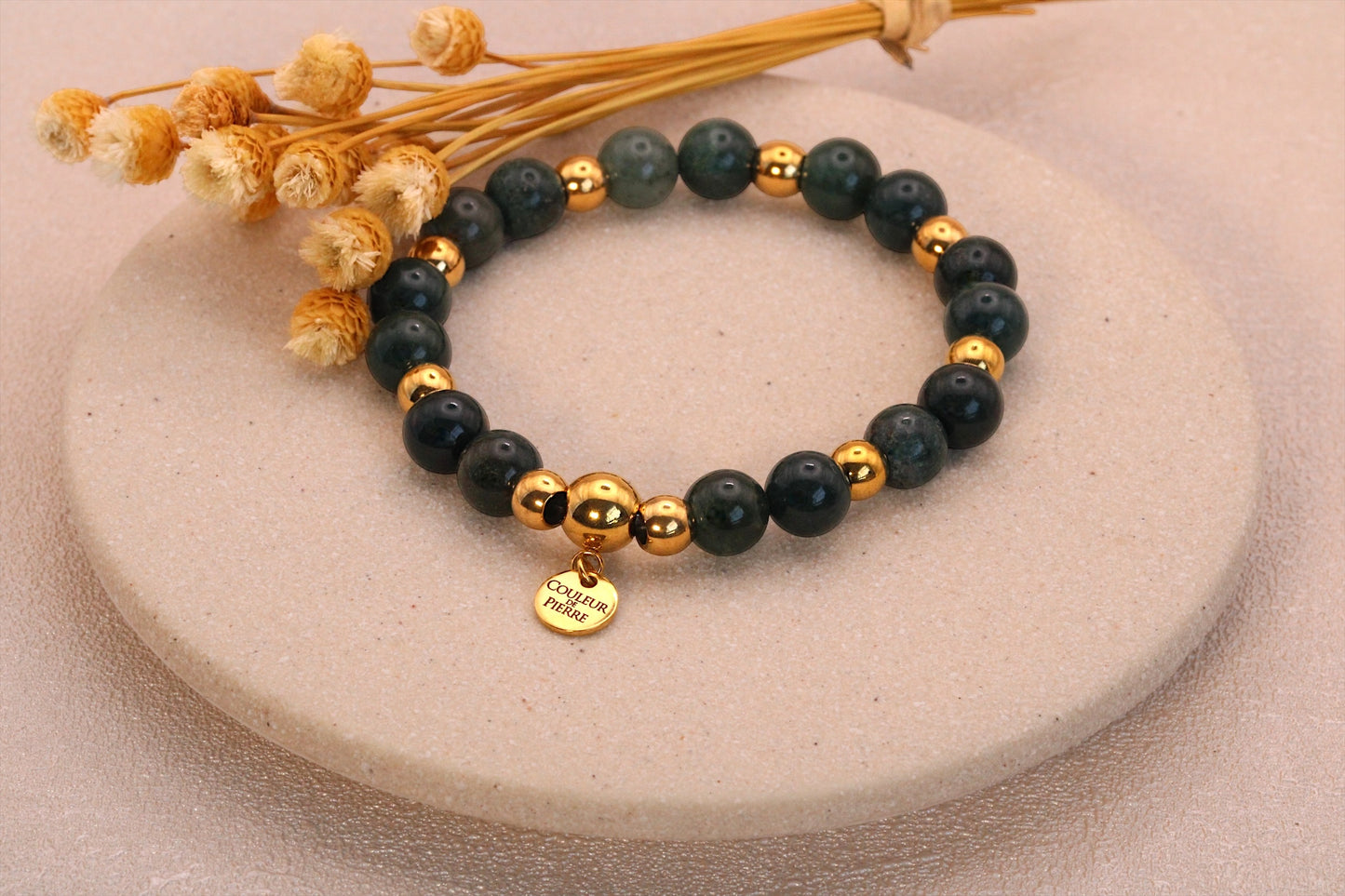 Bracelet Agate Mousse Doré