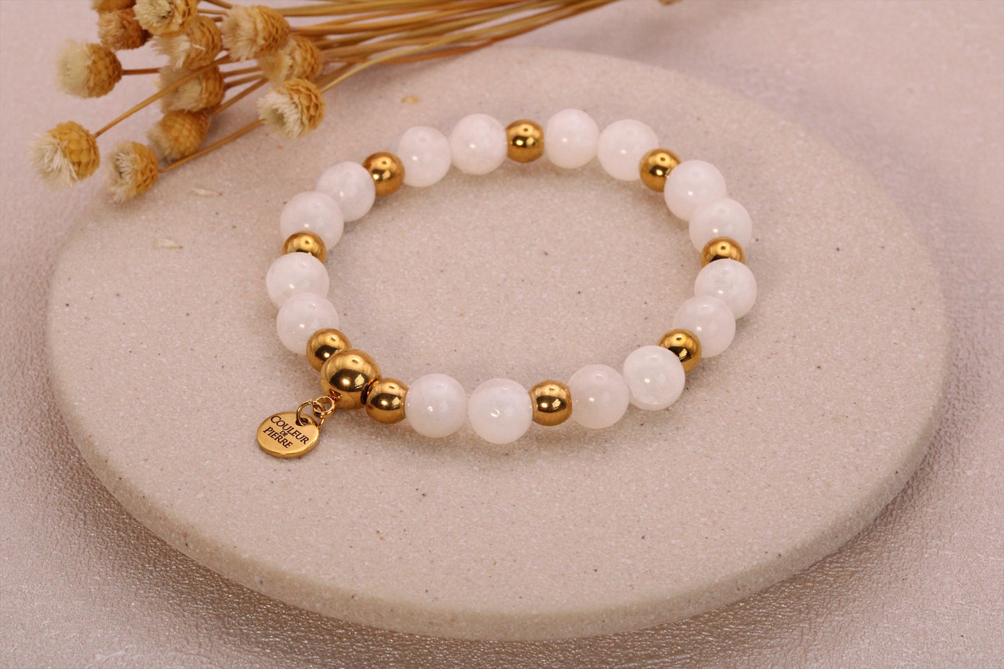 Bracelet Pierre de Lune Doré