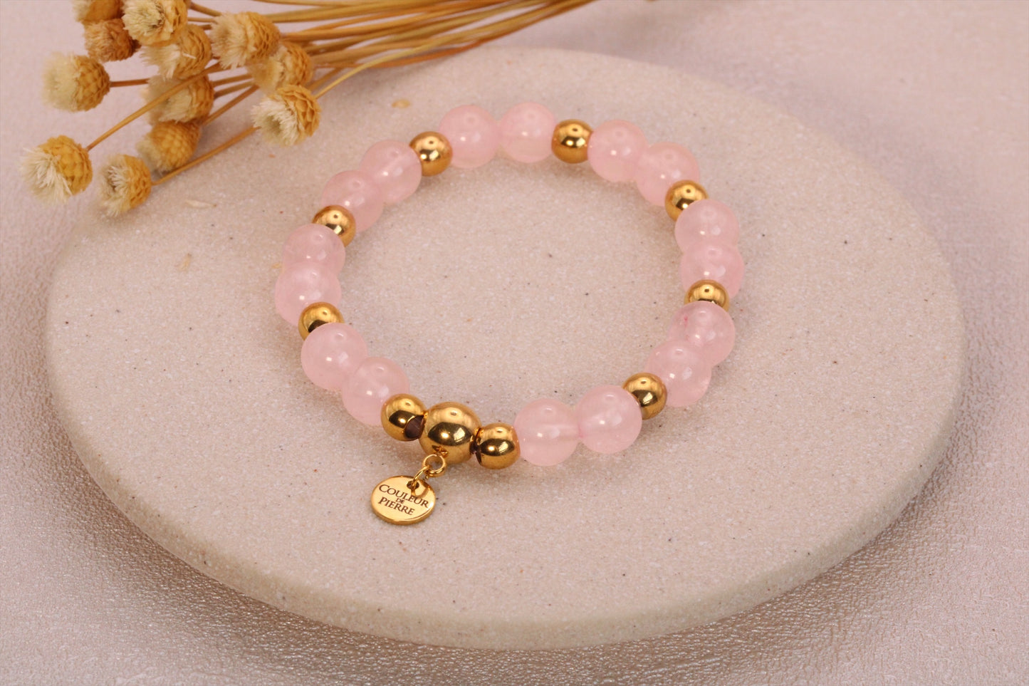 Bracelet Quartz Rose Doré
