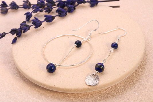 Boucles d'oreilles éclat lapis lazuli