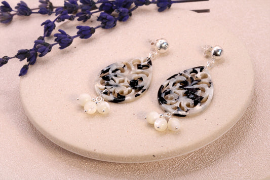 Boucles d'oreilles lumineuses en nacre